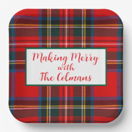 Royal Stewart Red Plaid MAKING MERRY Pappteller