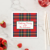 Royal Stewart Red Plaid MAKING MERRY  Serviette (Beispiel)