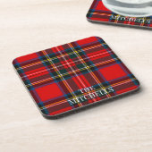 Royal Stewart Red Plaid PERSONALIZE Getränkeuntersetzer (Linke Seite)