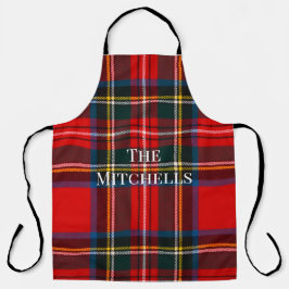 Royal Stewart Red Plaid PERSONALIZE Unisex Apron Schürze