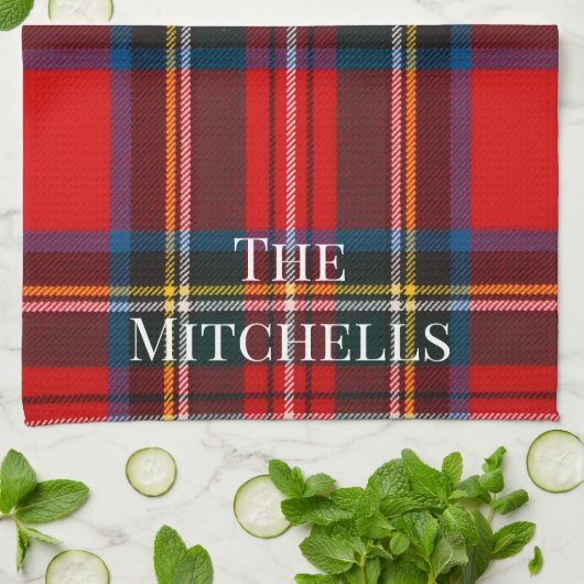 Royal Stewart Rotkariert PERSONALISIEREN Geschirrtuch (Gefaltet)