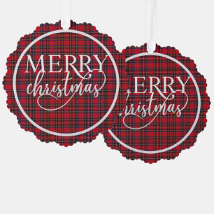 Royal Stewart Scottish Tartan Christmas Ornament Karte