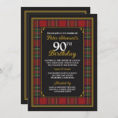 Royal Stewart Tartan Einladung zum 90. Geburtstag (Vorne/Hinten)