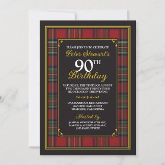 Royal Stewart Tartan Einladung zum 90. Geburtstag