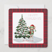 Royal Stewart Tartan Happy Pawlidays Dog (Vorderseite)