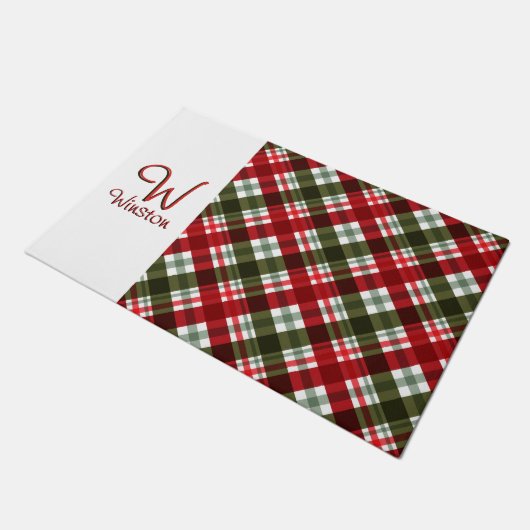 Royal Stewart Tartan Kariert Fußmatte (Schrägansicht)