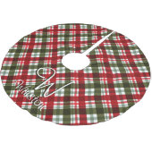 Royal Stewart Tartan Kariert Monogram Polyester Weihnachtsbaumdecke (Schrägansicht)