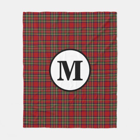 Royal Stewart Tartan Kariert Scottish Clan Monogra Fleecedecke (Vorderseite)