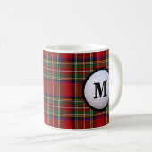 Royal Stewart Tartan Kariert Scottish Clan Monogra Kaffeetasse (VorderseiteRechts)