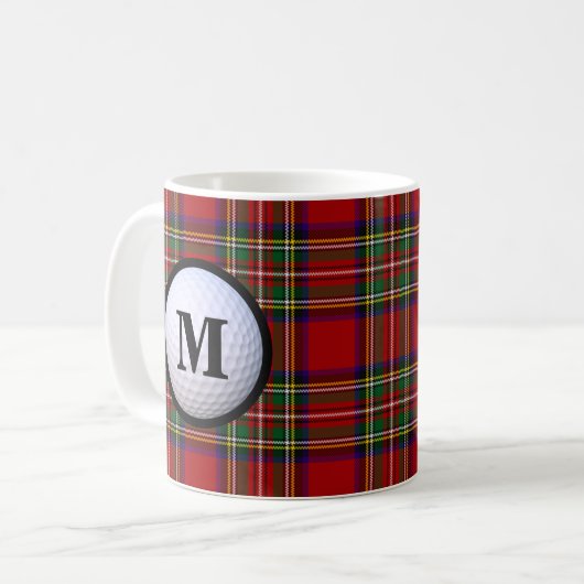 Royal Stewart Tartan Kariert Scottish Clan Monogra Kaffeetasse (Vorderseite Links)