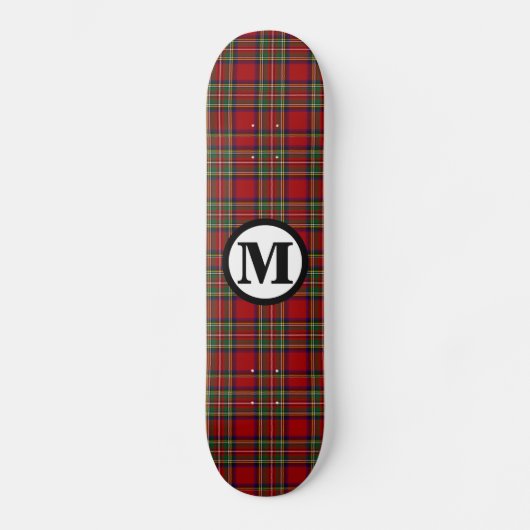 Royal Stewart Tartan Kariert Scottish Clan Monogra Skateboard (Vorderseite)