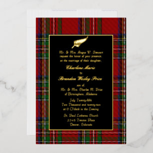 Royal Stewart Tartan Kariert Wedding Folieneinladung