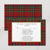 Royal Stewart Tartan Kariert Wedding Multi RSVP Ca Karte (Vorne/Hinten)