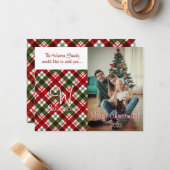 Royal Stewart Tartan Karierte Weihnachtskarte Mitteilungskarte (Vorderseite/Rückseite Beispiel)