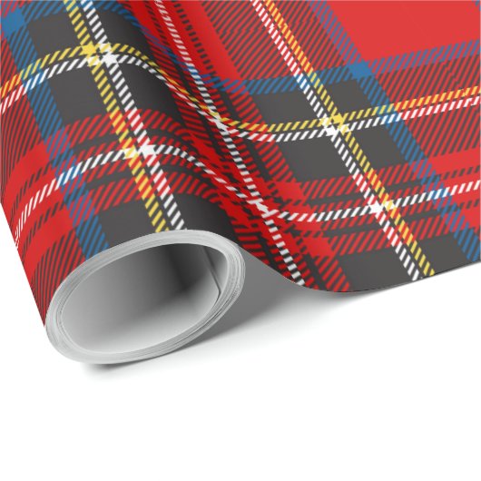 Royal Stewart Tartan Kariertes schottisches Muster Geschenkpapier (Rolleneckpunkt)