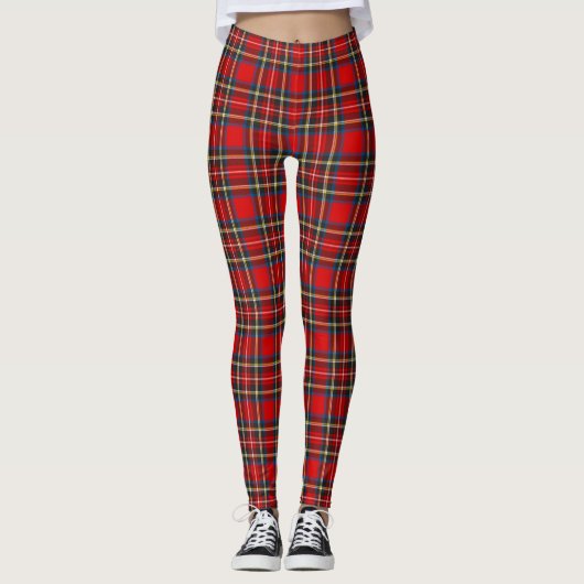 Royal Stewart Tartan Kariertes schottisches Muster Leggings (Vorderseite)