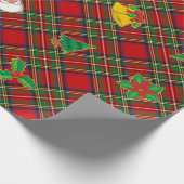 Royal Stewart Tartan mit Weihnachtsbildern Geschenkpapier (Ecke)
