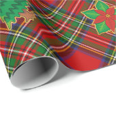 Royal Stewart Tartan mit Weihnachtsbildern Geschenkpapier (Rolleneckpunkt)