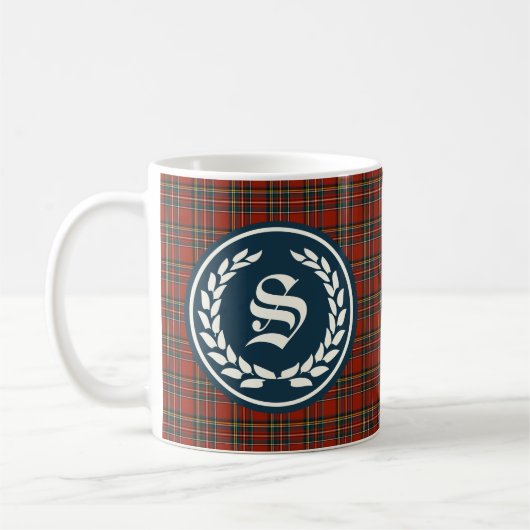 Royal Stewart Tartan Monogram Kaffeetasse (Links)