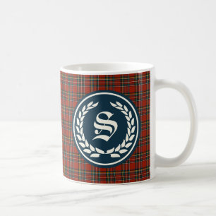 Royal Stewart Tartan Monogram Kaffeetasse