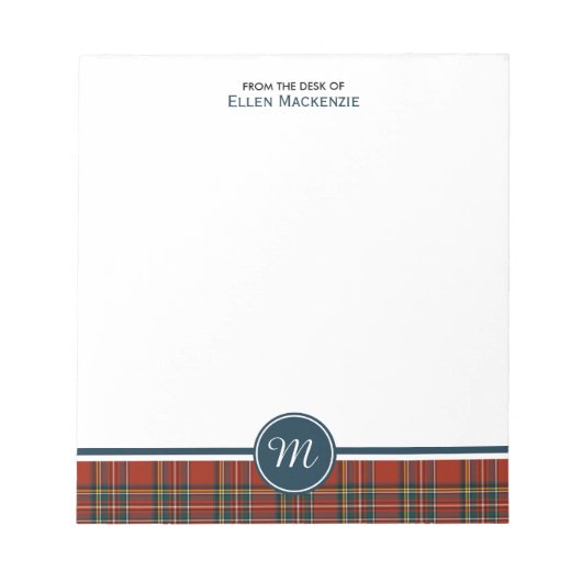 Royal Stewart Tartan Monogram Notizblock (Vorderseite)