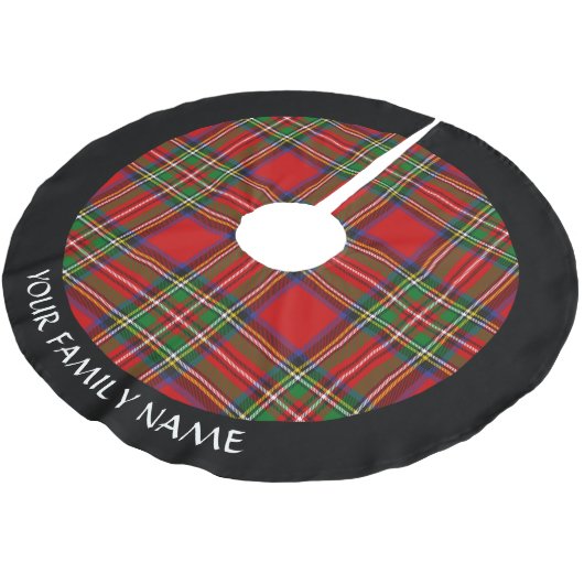 Royal Stewart Tartan Polyester Weihnachtsbaumdecke (Schrägansicht)