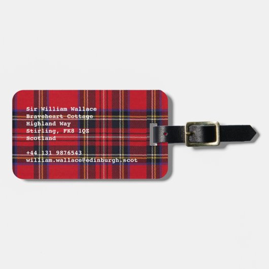 Royal Stewart tartan Red kariert Gepäckanhänger (Vorderseite horizontal)