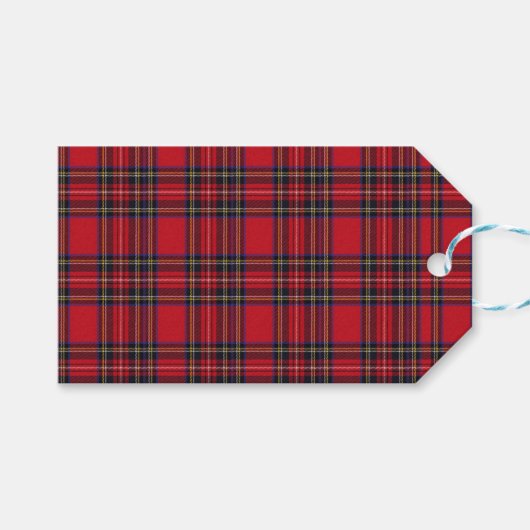 Royal Stewart Tartan Red Kariert Geschenkanhänger (Vorderseite (Horizontal))