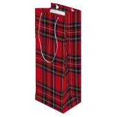 Royal Stewart tartan Red kariert Geschenktüte Für Weinflaschen (Rückseite Schrägansicht)