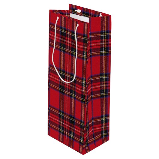Royal Stewart tartan Red kariert Geschenktüte Für Weinflaschen (Vorderseite Schrägansicht)