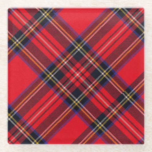 Royal Stewart tartan Red kariert Glasuntersetzer (Vorderseite)