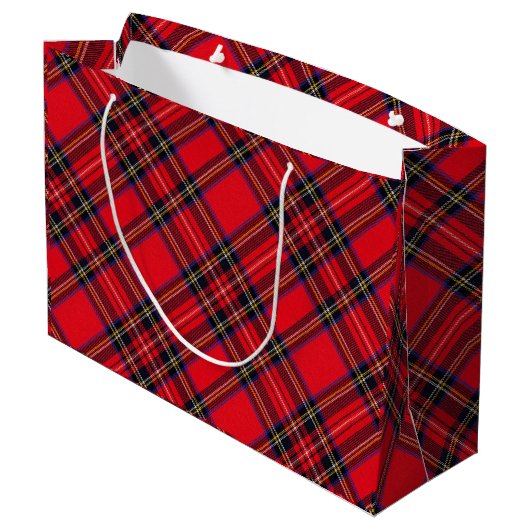 Royal Stewart tartan Red kariert Große Geschenktüte (Rückseite Schrägansicht)