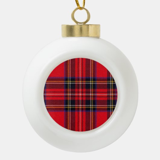 Royal Stewart tartan Red kariert Keramik Kugel-Ornament (Vorderseite)