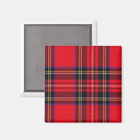 Royal Stewart tartan Red kariert Magnet (Vorderseite/Rückseite)