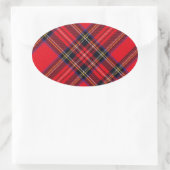 Royal Stewart tartan Red kariert Ovaler Aufkleber (Tasche)