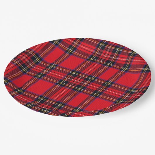 Royal Stewart tartan Red kariert Pappteller (Schrägansicht)