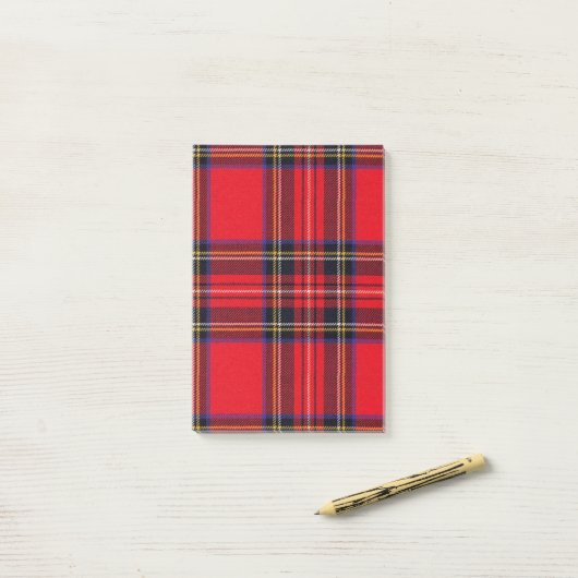 Royal Stewart tartan Red kariert Post-it Klebezettel (Auf Schreibtisch)