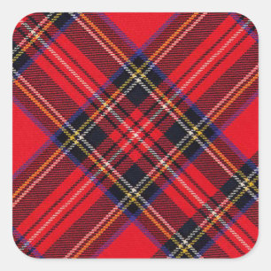 Royal Stewart tartan Red kariert Quadratischer Aufkleber