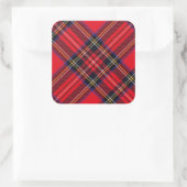 Royal Stewart tartan Red kariert Quadratischer Aufkleber (Tasche)