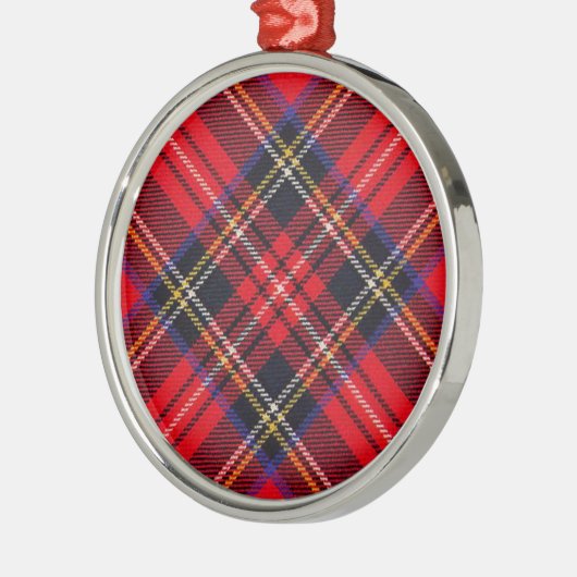 Royal Stewart tartan Red kariert Silbernes Ornament (Links)