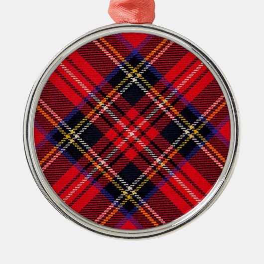 Royal Stewart tartan Red kariert Silbernes Ornament (Vorne)