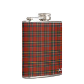 Royal Stewart Tartan Red Scott Kariert Monogram Flachmann (Rechts)