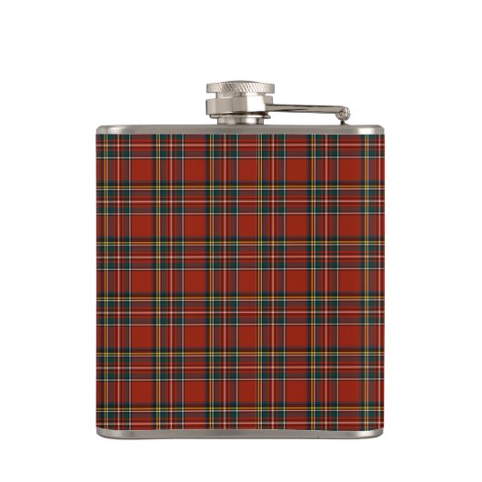 Royal Stewart Tartan Red Scott Kariert Monogram Flachmann (Rückseite)