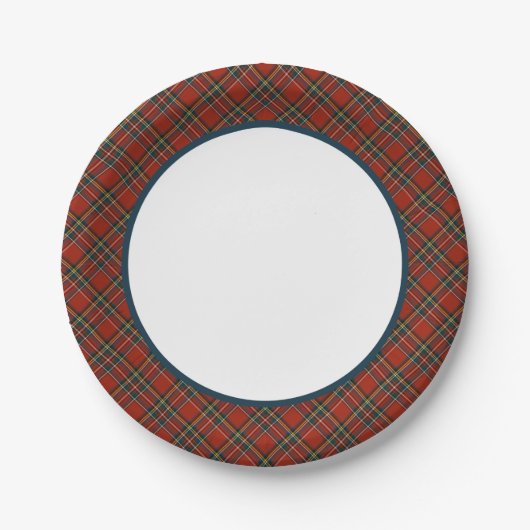 Royal Stewart Tartan Red Scottish Kariert Border Pappteller (Vorderseite)