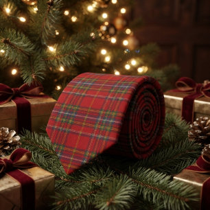 Royal Stewart Tartan Rot Gold Schottischer Karo Krawatte