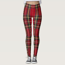 Royal Stewart Tartan rot-schwarz karierte Leggings