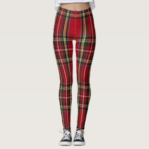 Royal Stewart Tartan rot-schwarz karierte Leggings