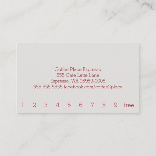 Royal Stewart Tartan Simple Coffee Punch Card Treuekarte (Rückseite)