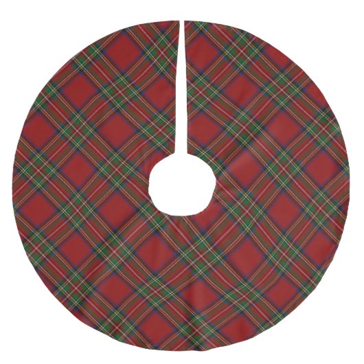 Royal Stewart Tartan Traditionelles Kariert Polyester Weihnachtsbaumdecke (Vorderseite)