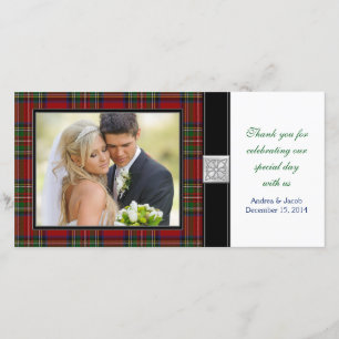 Royal Stewart Tartan Wedding Danke, dass ihr Foto  Dankeskarte